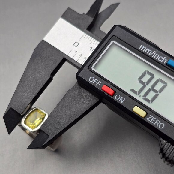 VTG Sterling Silver Citrine & Marcasite Cathedral Ring Size 6.5 Signed “A” 6.67g - Picture 11 of 13